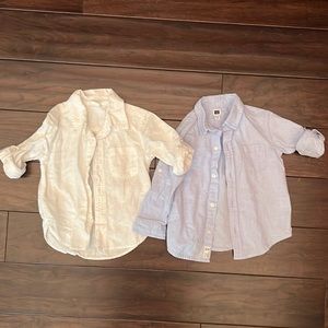 Set of 2 - button down linen/ cotton shirts